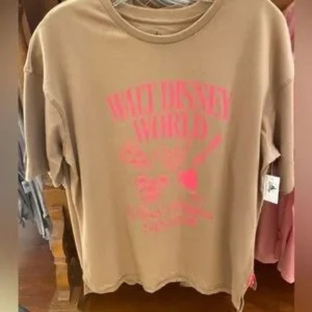 Disney Tan T-Shirt with Pink Graphic